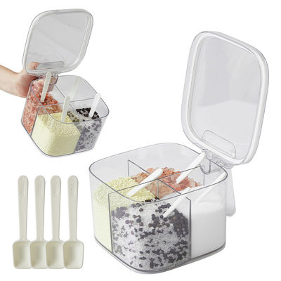 Kitchen Storage Salt Container With Lid And Spoon