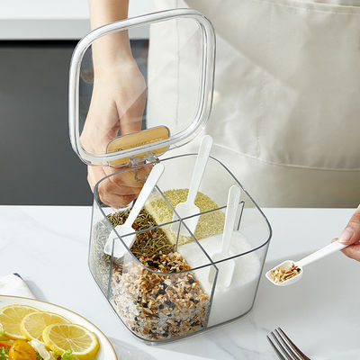 Kitchen Storage Salt Container With Lid And Spoon