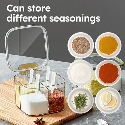 Kitchen Storage Salt Container With Lid And Spoon