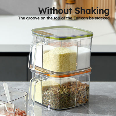 Kitchen Storage Salt Container With Lid And Spoon