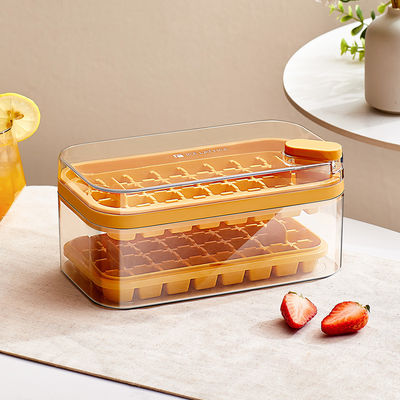 Lid And Bin 2 Pack Customizable Ice Cube Trays For Freezer 64 Pcs Ice Cube Mold