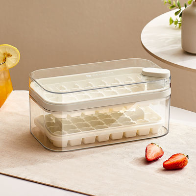 Lid And Bin 2 Pack Customizable Ice Cube Trays For Freezer 64 Pcs Ice Cube Mold