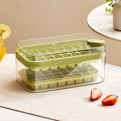 Lid And Bin 2 Pack Customizable Ice Cube Trays For Freezer 64 Pcs Ice Cube Mold