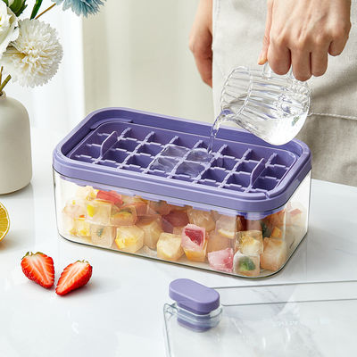Lid And Bin 2 Pack Customizable Ice Cube Trays For Freezer 64 Pcs Ice Cube Mold