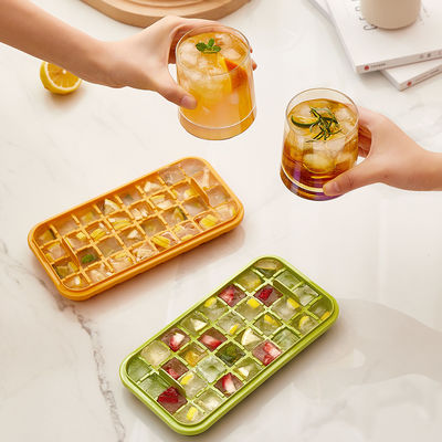 Lid And Bin 2 Pack Customizable Ice Cube Trays For Freezer 64 Pcs Ice Cube Mold