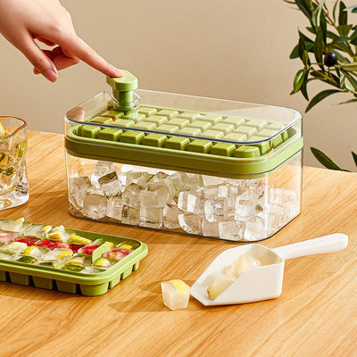 Lid And Bin 2 Pack Customizable Ice Cube Trays For Freezer 64 Pcs Ice Cube Mold