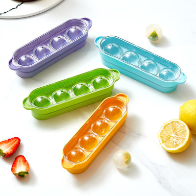4 Grids Ice Ball Molder Silicone Ice Tray Home Refrigerator Homemade Spherical Molder Ice Cubes Molds