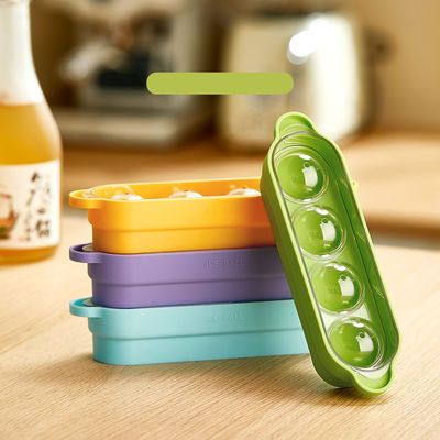 4 Grids Ice Ball Molder Silicone Ice Tray Home Refrigerator Homemade Spherical Molder Ice Cubes Molds