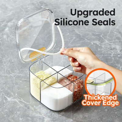 Kitchen Storage Salt Container With Lid And Spoon